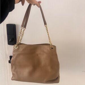 Michael Kors Taupe Leather Shoulder Bag